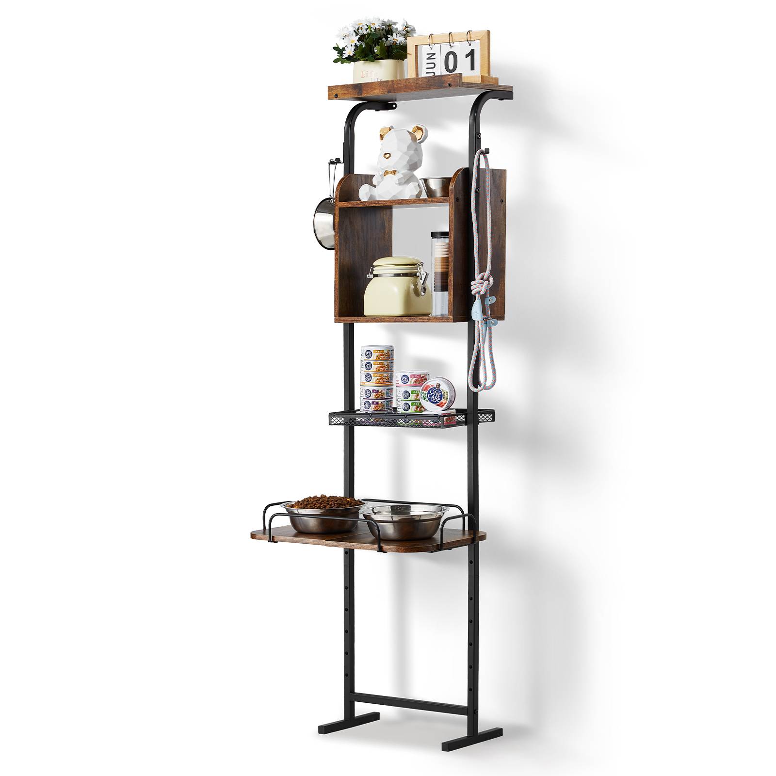 Vevor - VEVOR Support gamelle surélevée réglable 50x19.8x145 cm, étagère rangement jouets, nourriture chiens. - Image 1
