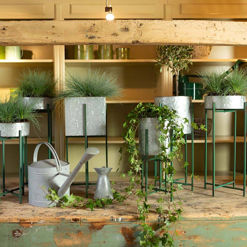 Esschert Design - Pot de fleur sur pied rect. ensemble / 2 - Imagen 2