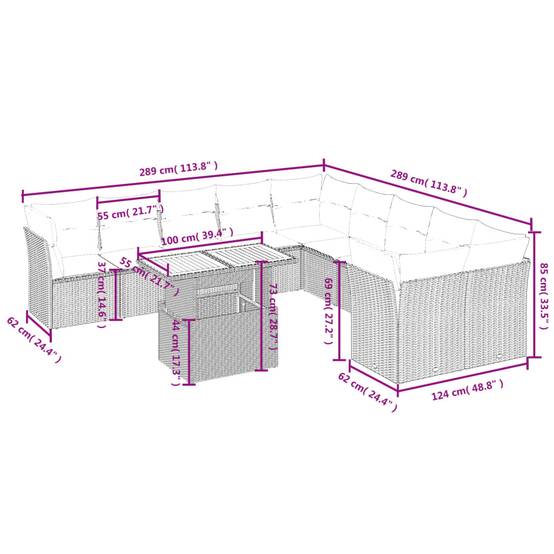 ComfortXL - Salon de jardin 11 places modulable résine tressée avec table haute ajustable noir – ComfortXL Outdoor Living - Image 3
