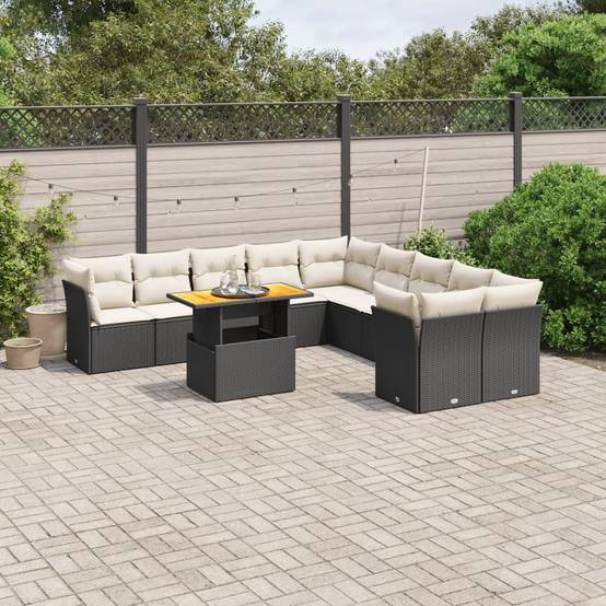 ComfortXL - Salon de jardin 11 places modulable résine tressée avec table haute ajustable noir – ComfortXL Outdoor Living - Image 1