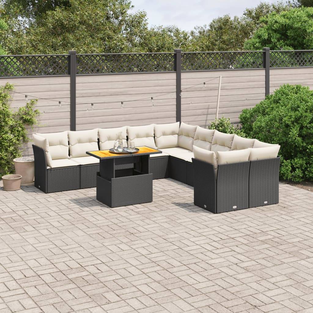 ComfortXL - Salon de jardin 11 places modulable résine tressée avec table haute ajustable noir – ComfortXL Outdoor Living - Image 1