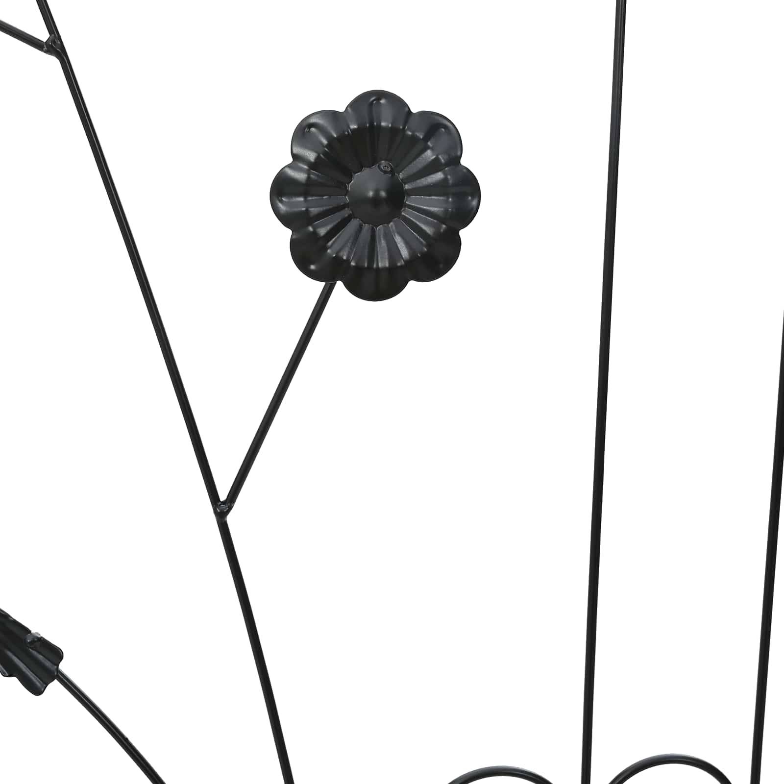 Barrière de jardin Décorative Acier Noir Lot de 3 Panneaux pour Fleurs 112x40cm - ComfortXL Outdoor Living - Image 8