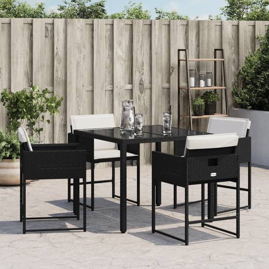 Chaise bois composite 4 places rotin noir 50,5 x 54 x 79 cm - Prolenta premium p397.6 - Image 3