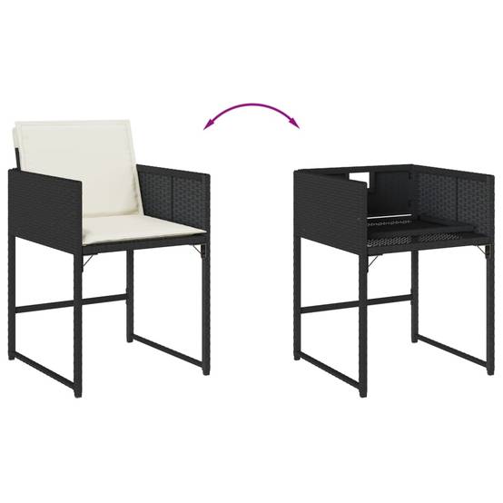 Chaise bois composite 4 places rotin noir 50,5 x 54 x 79 cm - Prolenta premium p397.6 - Image 8