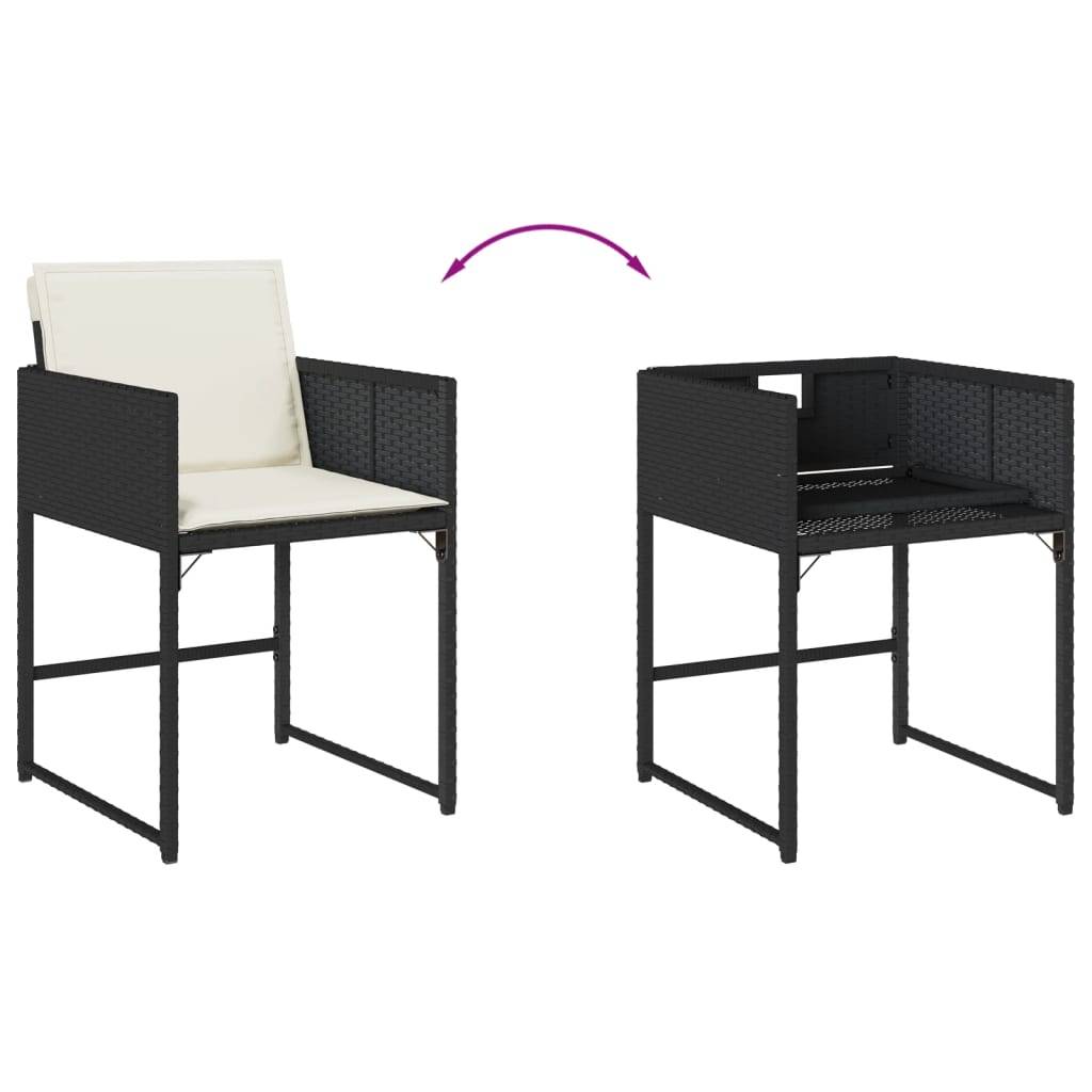 Chaise bois composite 4 places rotin noir  50,5 x 54 x 79 cm  - Prolenta premium  p397.6 - Image 8