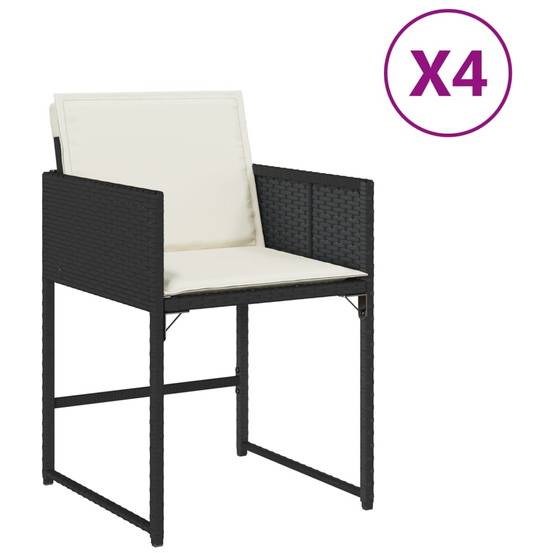 Chaise bois composite 4 places rotin noir 50,5 x 54 x 79 cm - Prolenta premium p397.6 - Image 1
