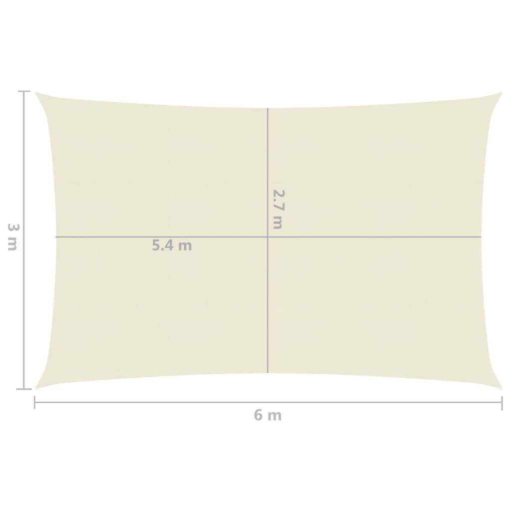 Helloshop26 - Voile toile d'ombrage parasol 160 g/m² 3 x 6 m PEHD crème - Imagen 6