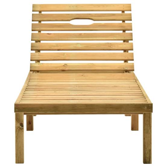 Helloshop26 - Transat chaise longue bain de soleil lit de jardin terrasse meuble d'extérieur avec table et coussin pin imprégné - Imagen 4