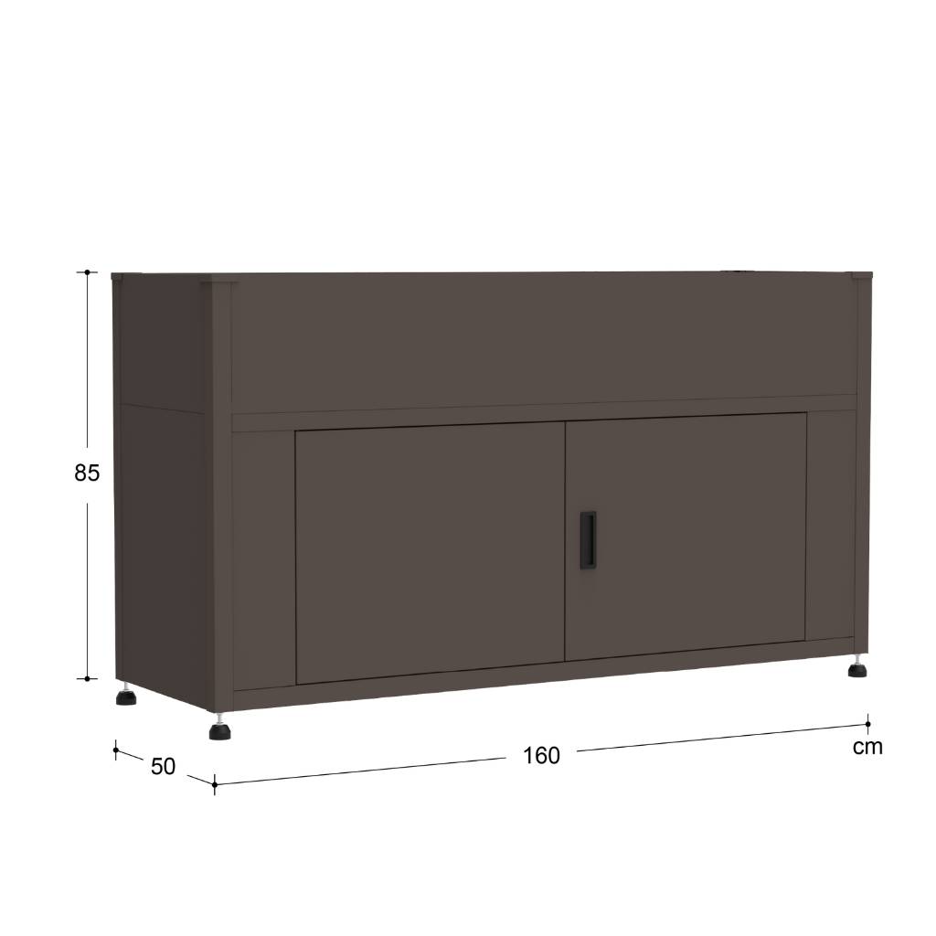 Couleurs du monde - Armoire grand format marron avec jardinière intégrée – meuble extérieur pratique et naturel - Image 7