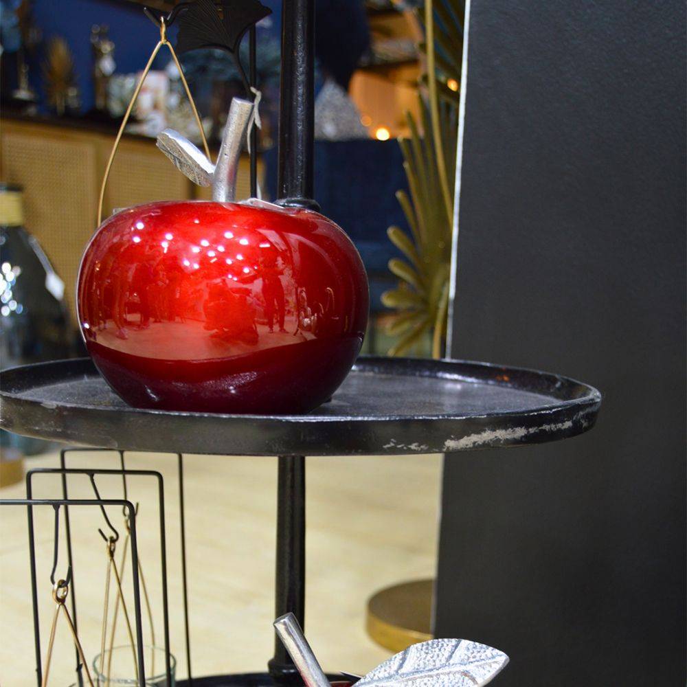 Home Edelweiss - Statuette pomme rouge en aluminium Claire 13 cm - Imagen 2