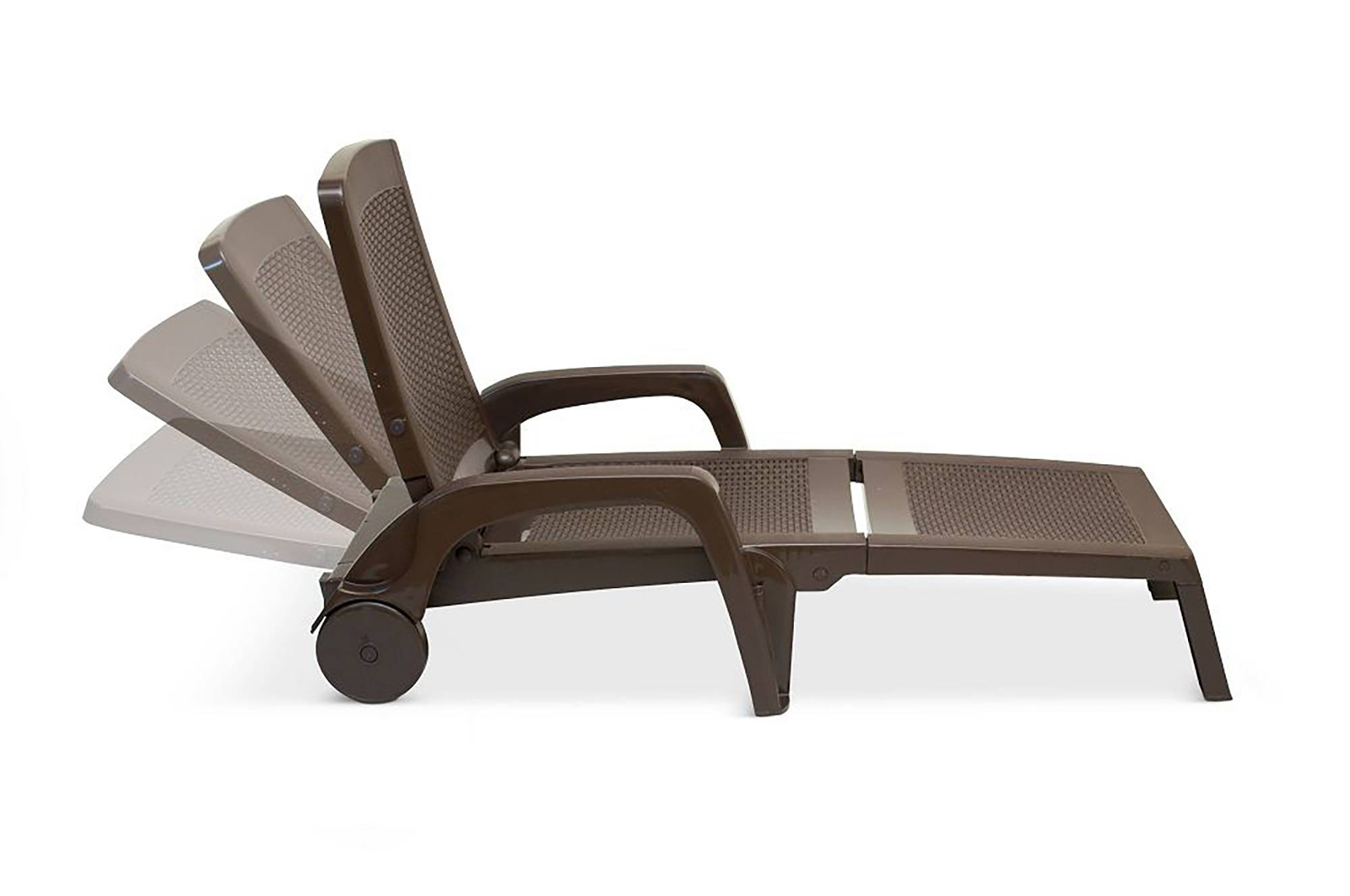 Dmora - Bain au soleil Dmat, Bain au soleil de jardin réglable avec accoudoirs, Chaise longue d'extérieur, 100% Made in Italy, 190x46h70 cm, Marron - Dmora - Imagen 7
