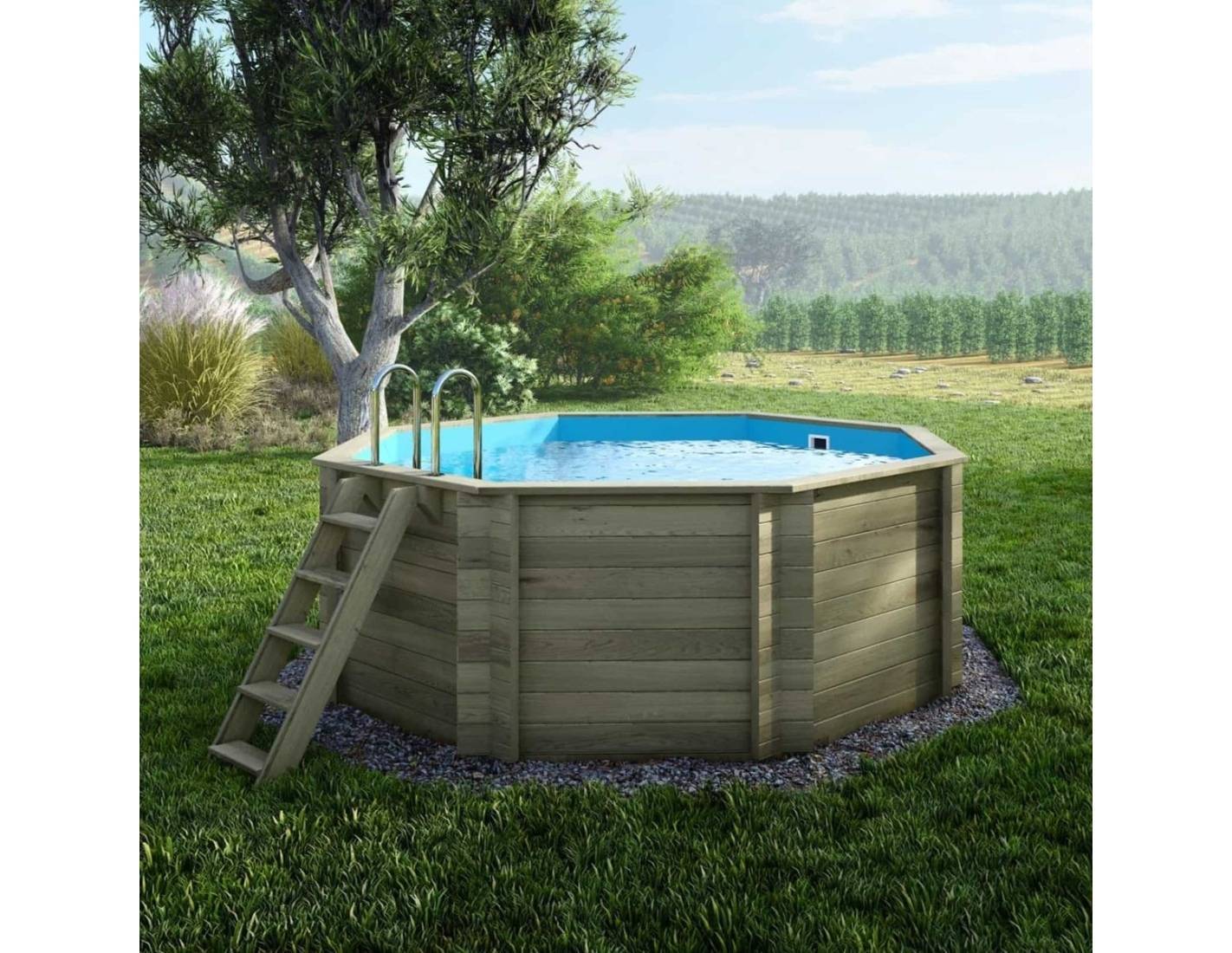 Altanka - Piscine hors sol en bois CORAL 3.25 x 3.25 - H.1.18 m, bleu pâle, autoportante - sans dalle - BAS7301OSP - ALTANKA - Image 2