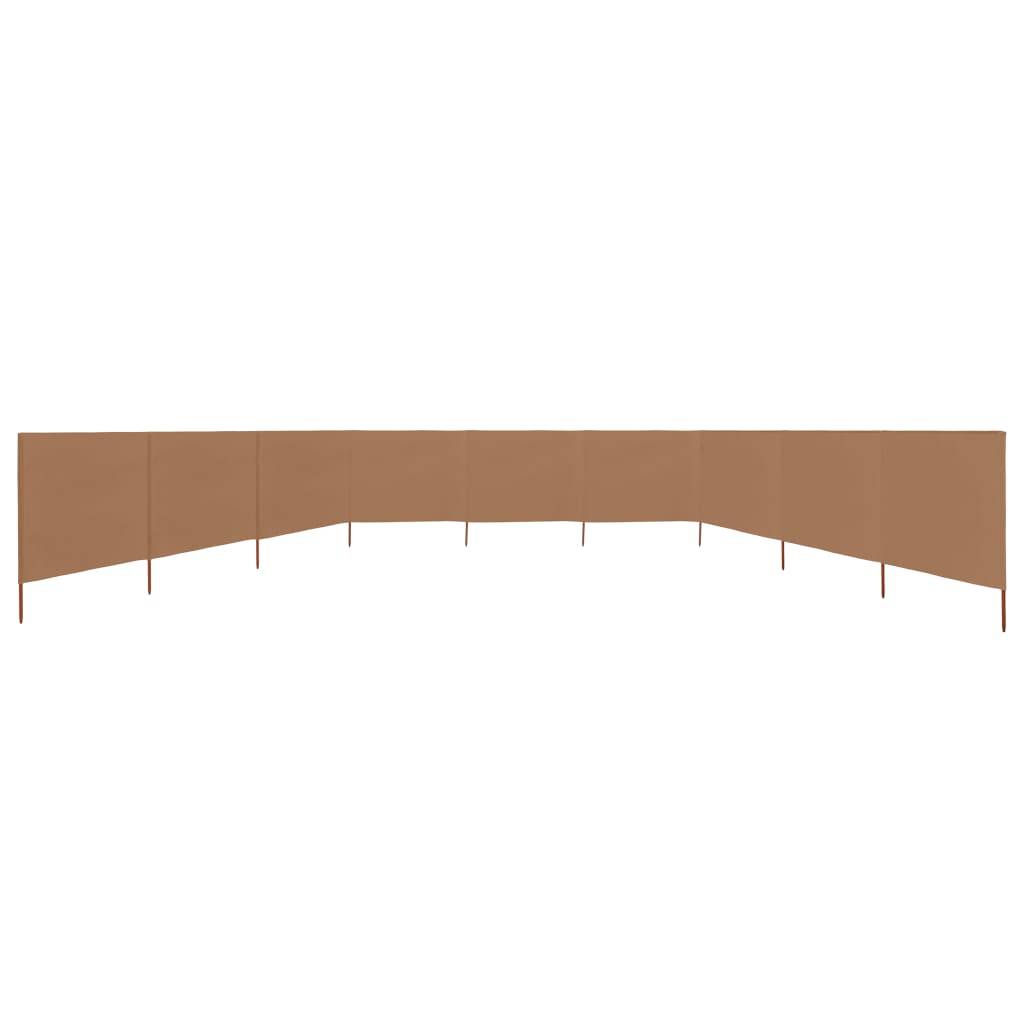 Helloshop26 - Brises-vue paravent 9 panneaux tissu 1200 x 80 cm taupe - Imagen 3