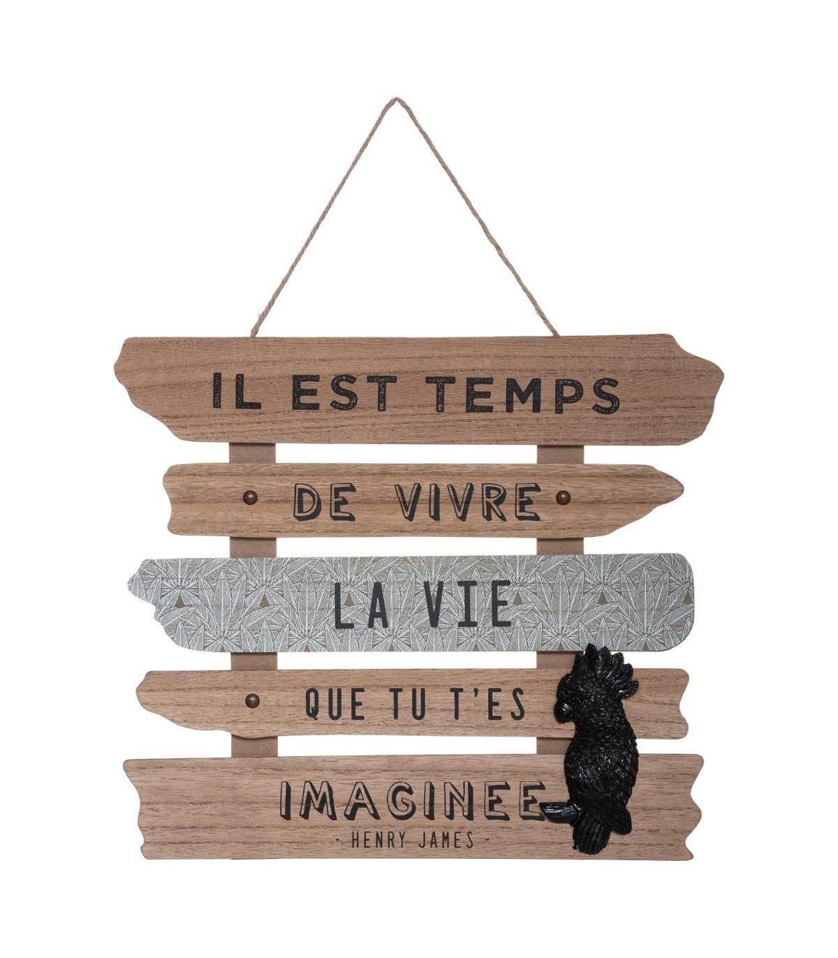 Déco murale en bois Pancarte avec Citation 37,5 x 32,5 cm - Imagen 1