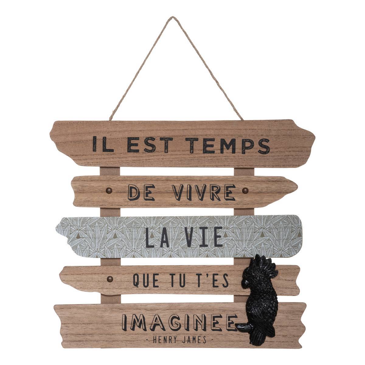 Atmosphera - Déco murale "Cuba" bois 37x32cm - Atmosphera Créateur d'intérieur - Imagen 1