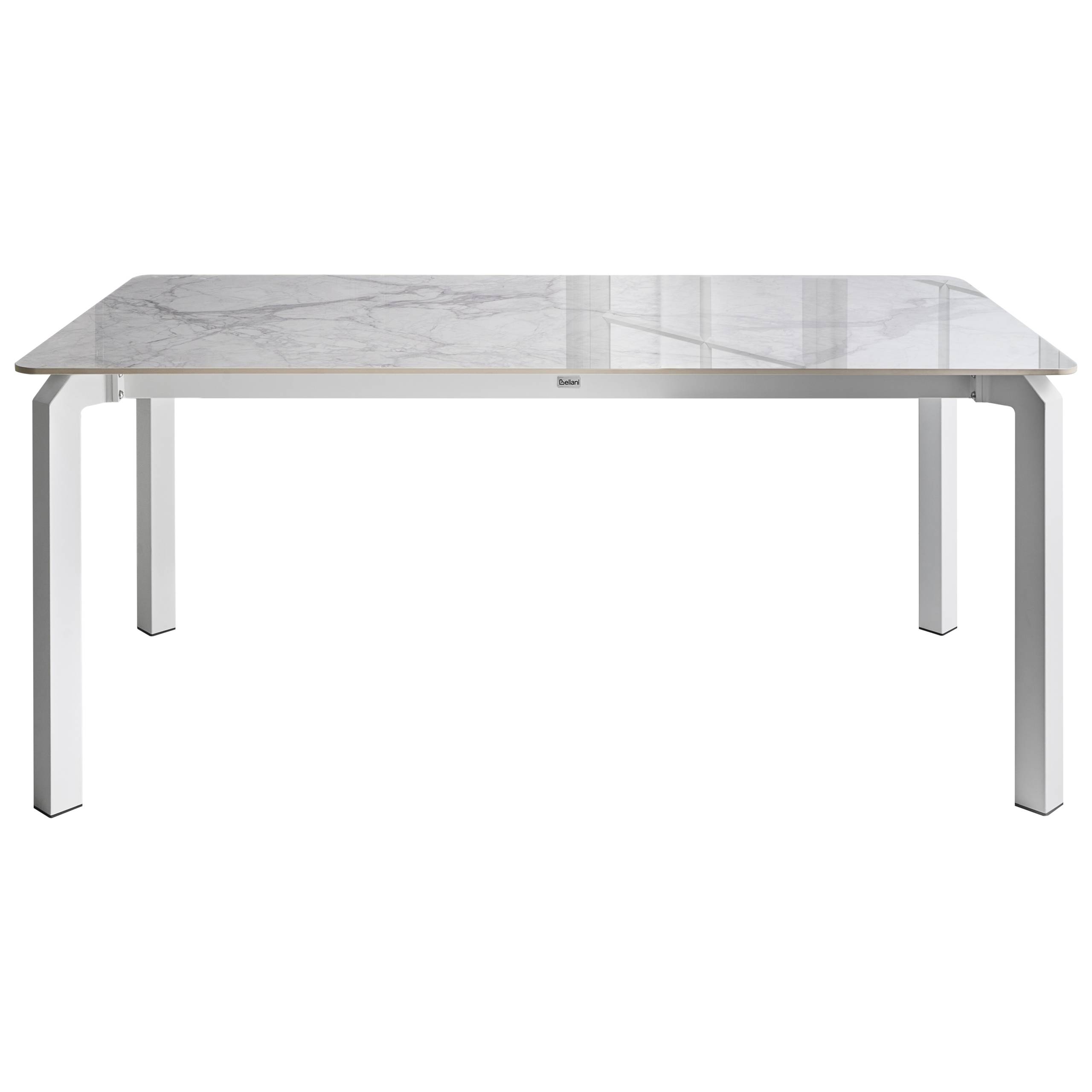 Beliani - Table de repas, 8 Personnes Pierre frittée Marbre blanc FELETTO - 90x180x76- Beliani - Image 2