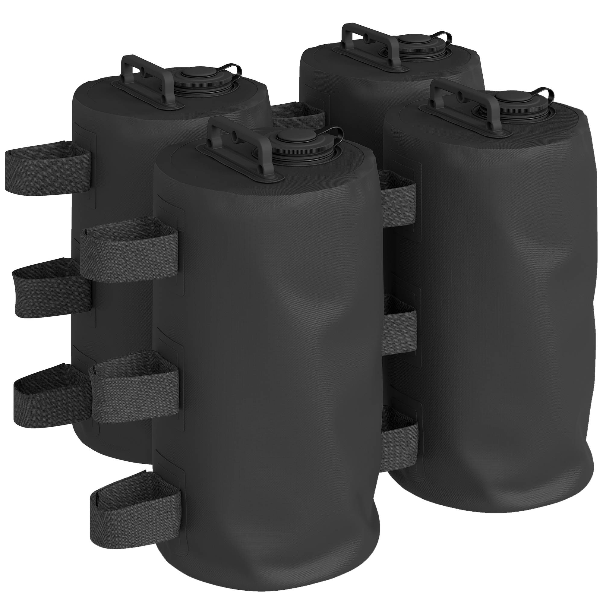 Outsunny - Lot de 4 Sacs de Lestage pour Tonnelle Remplissage d'Eau ou de Sable avec Poignées de Transport - Tissu 500D - Noir - Outsunny - Image 1