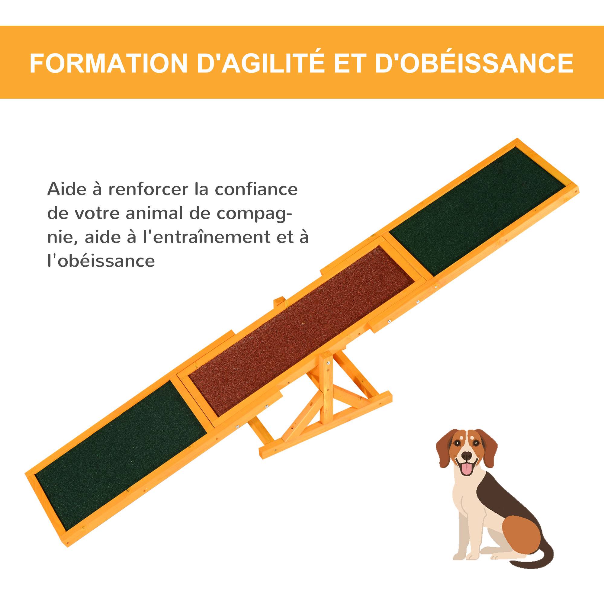 Bascule d'agilité pour chien bois de sapin vert et brique 180 x 30 x 30 cm - PANGIVO - Image 9