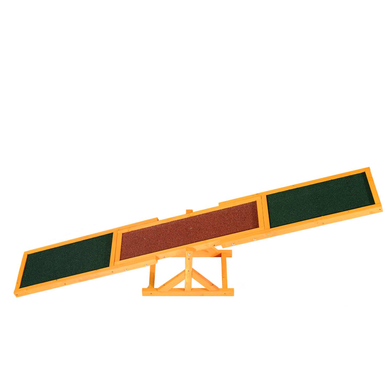 Bascule d'agilité pour chien bois de sapin vert et brique 180 x 30 x 30 cm - PANGIVO - Image 2