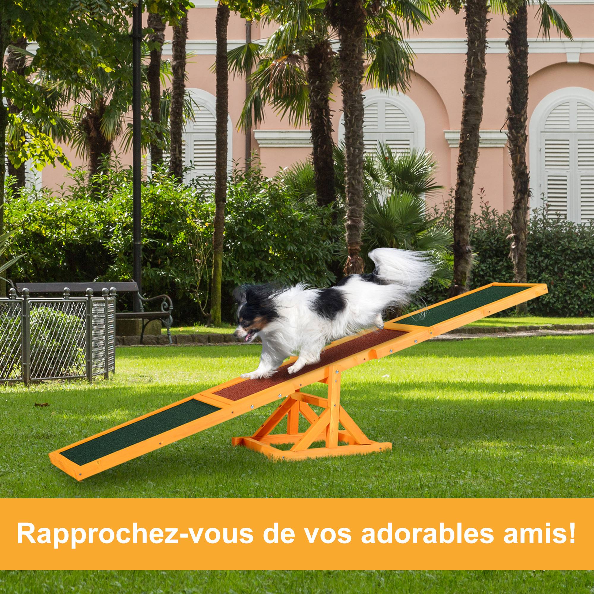Bascule d'agilité pour chien bois de sapin vert et brique 180 x 30 x 30 cm - PANGIVO - Image 8