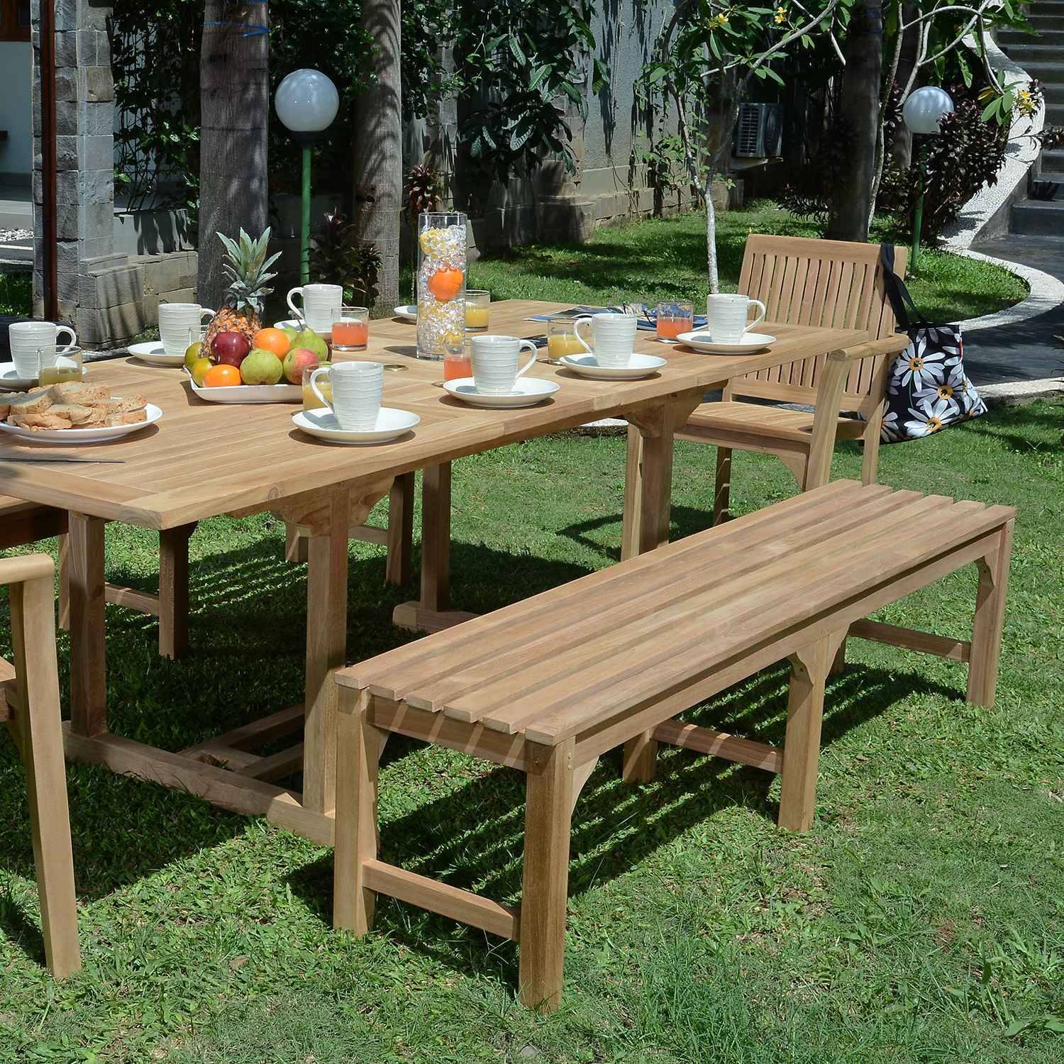 Banc en teck massif Melbourne 180 cm (sans dossier) - TECK'Attitude - Image 9