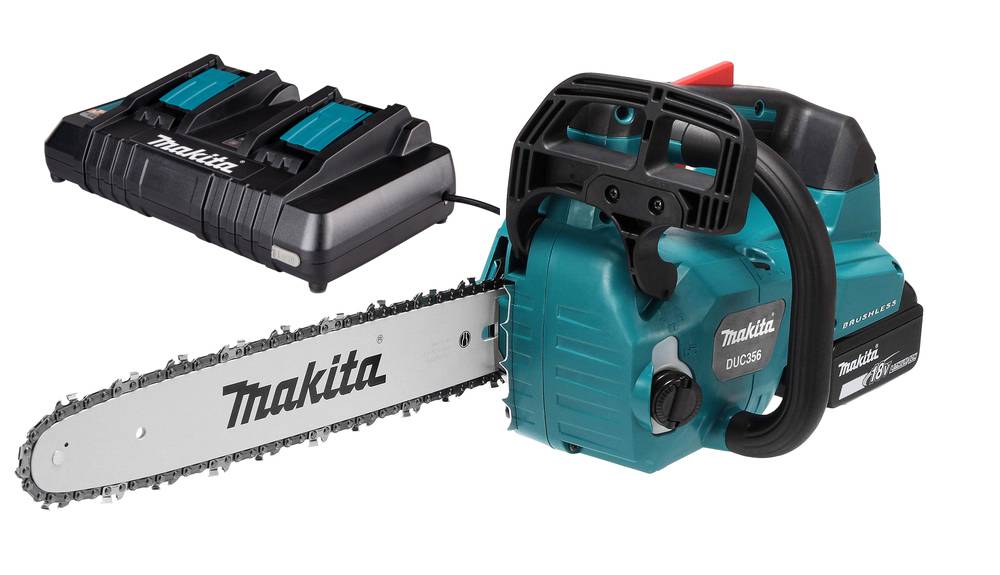 Makita - Tronçonneuse LXT® 36V (2x18V) - MAKITA - avec 2 batteries 18V 5.0Ah - chargeur double - DUC356T001