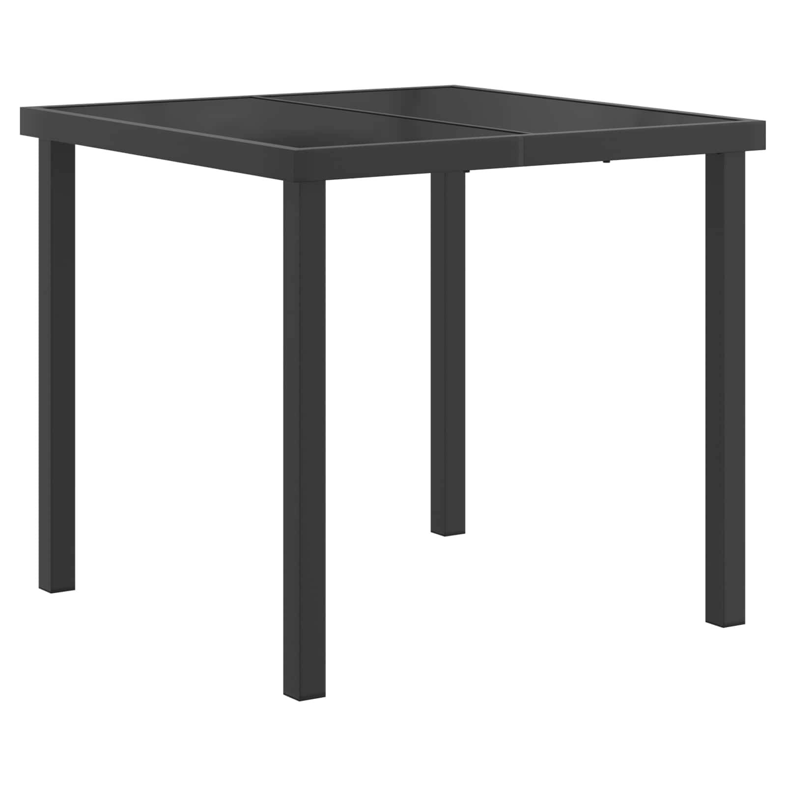 Ensemble de salle à manger de jardin acier et textilène noir 80 x 80 x 73 cm, Poids:39.9kg - PANGIVO - Image 5