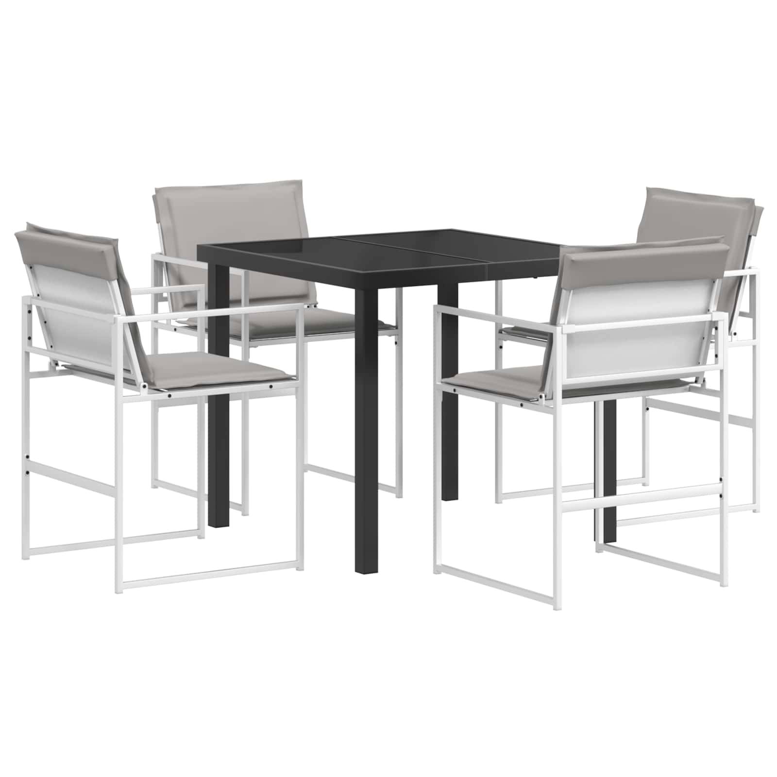Ensemble de salle à manger de jardin acier et textilène noir 80 x 80 x 73 cm, Poids:39.9kg - PANGIVO - Image 2