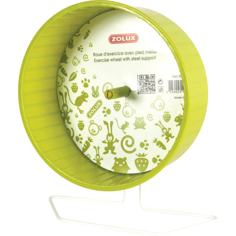 Zolux - Roue d'exercice pied métal, ø20 cm, vert anis, pour rongeurs. - Imagen 1