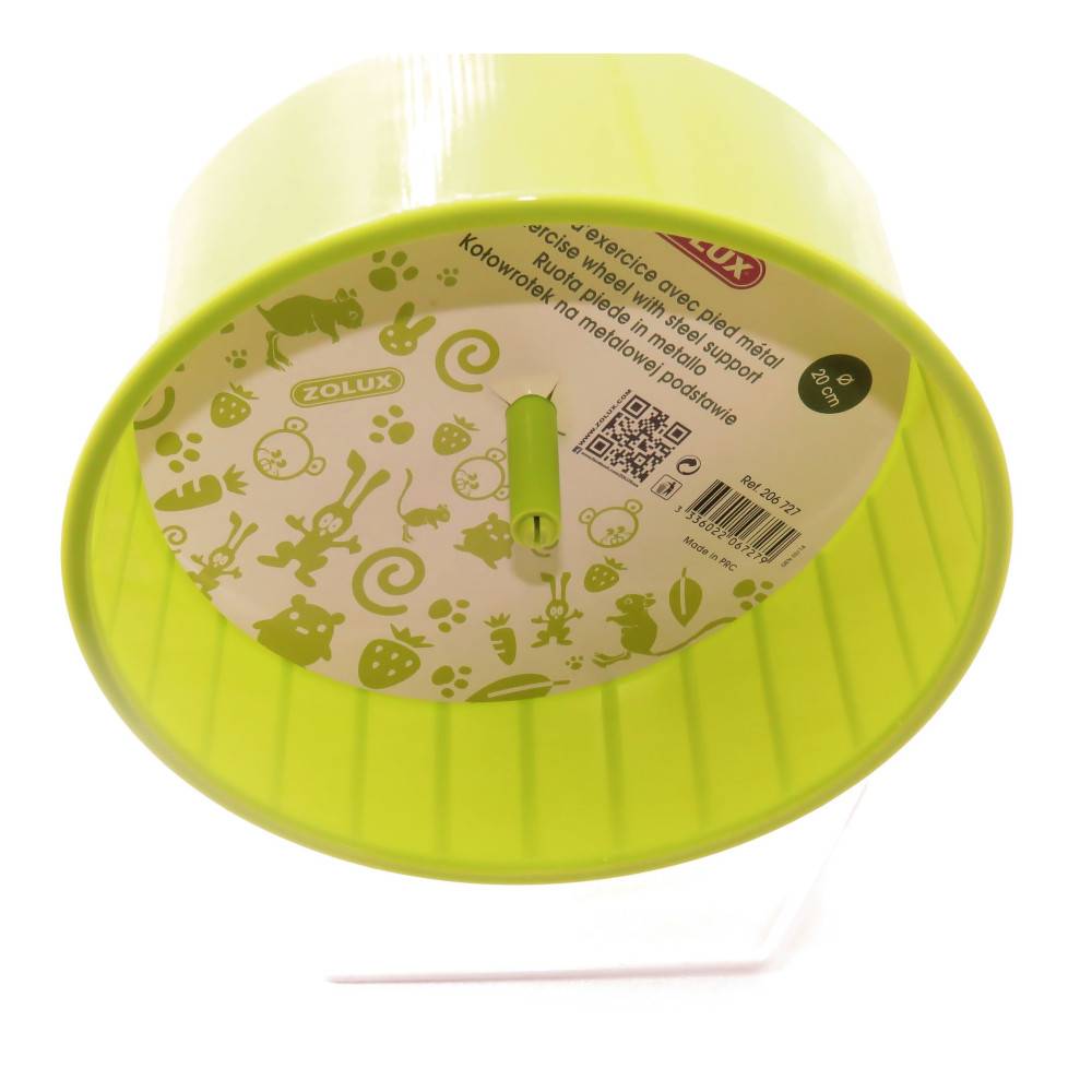 Zolux - Roue d'exercice pied métal, ø20 cm, vert anis, pour rongeurs. - Imagen 2