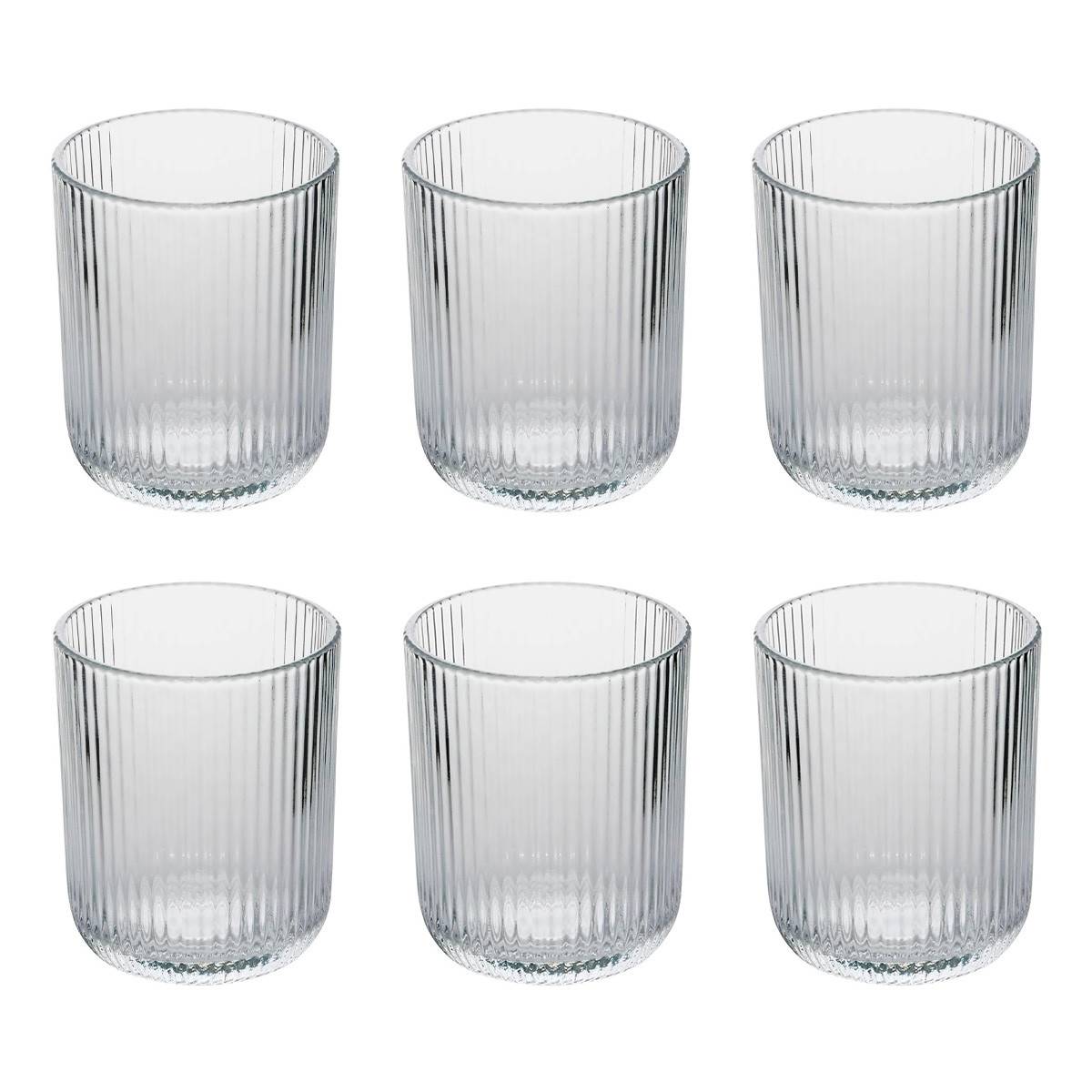 Lot de 6 Gobelets Bas Strie "Ema" 25cl Transparent - Image 1
