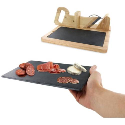 Livoo - Guillotine à saucisson en bois avec plateau ardoise - Imagen 2