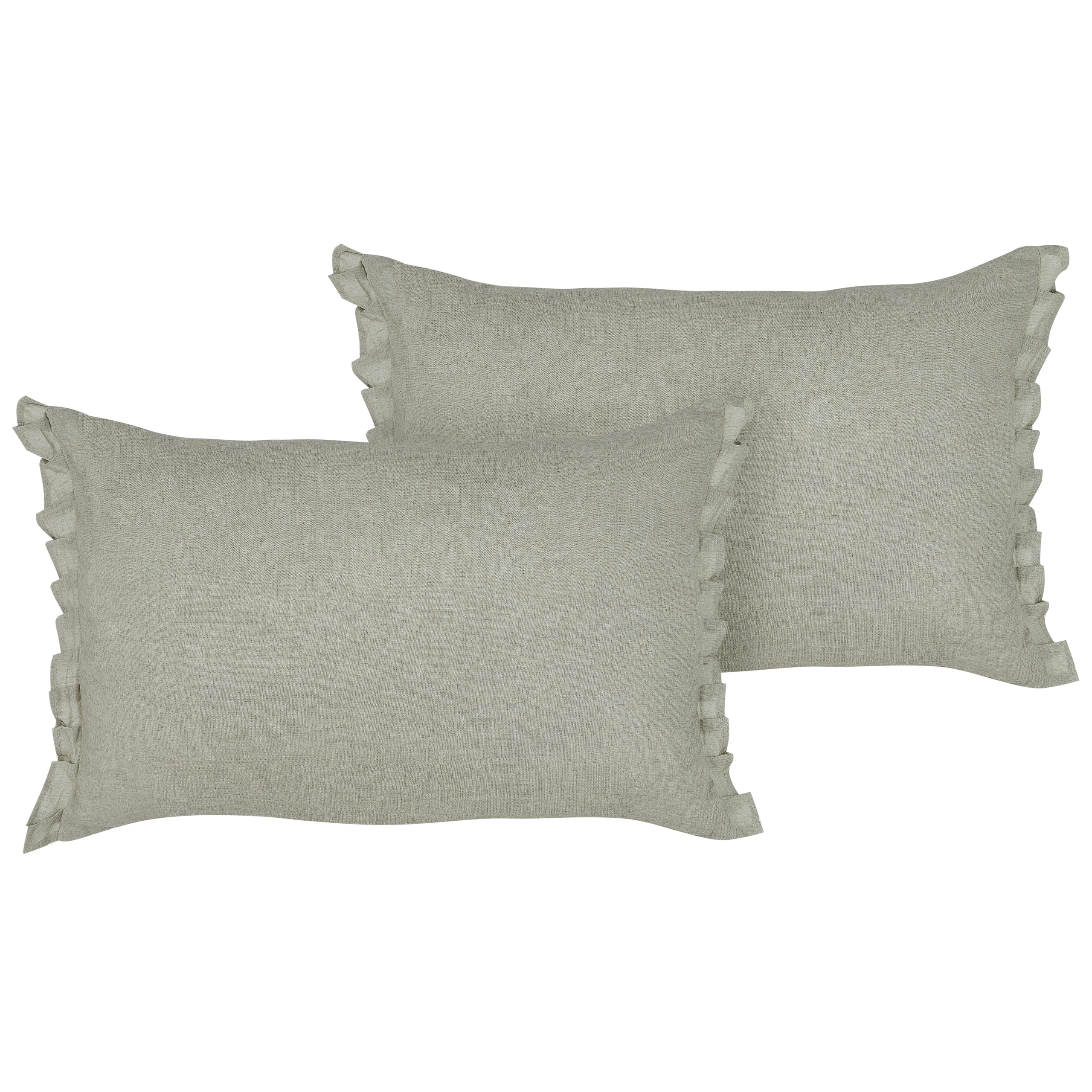 Coussin décoratif Lin Gris clair SASSAFRAS - Beliani - Imagen 1