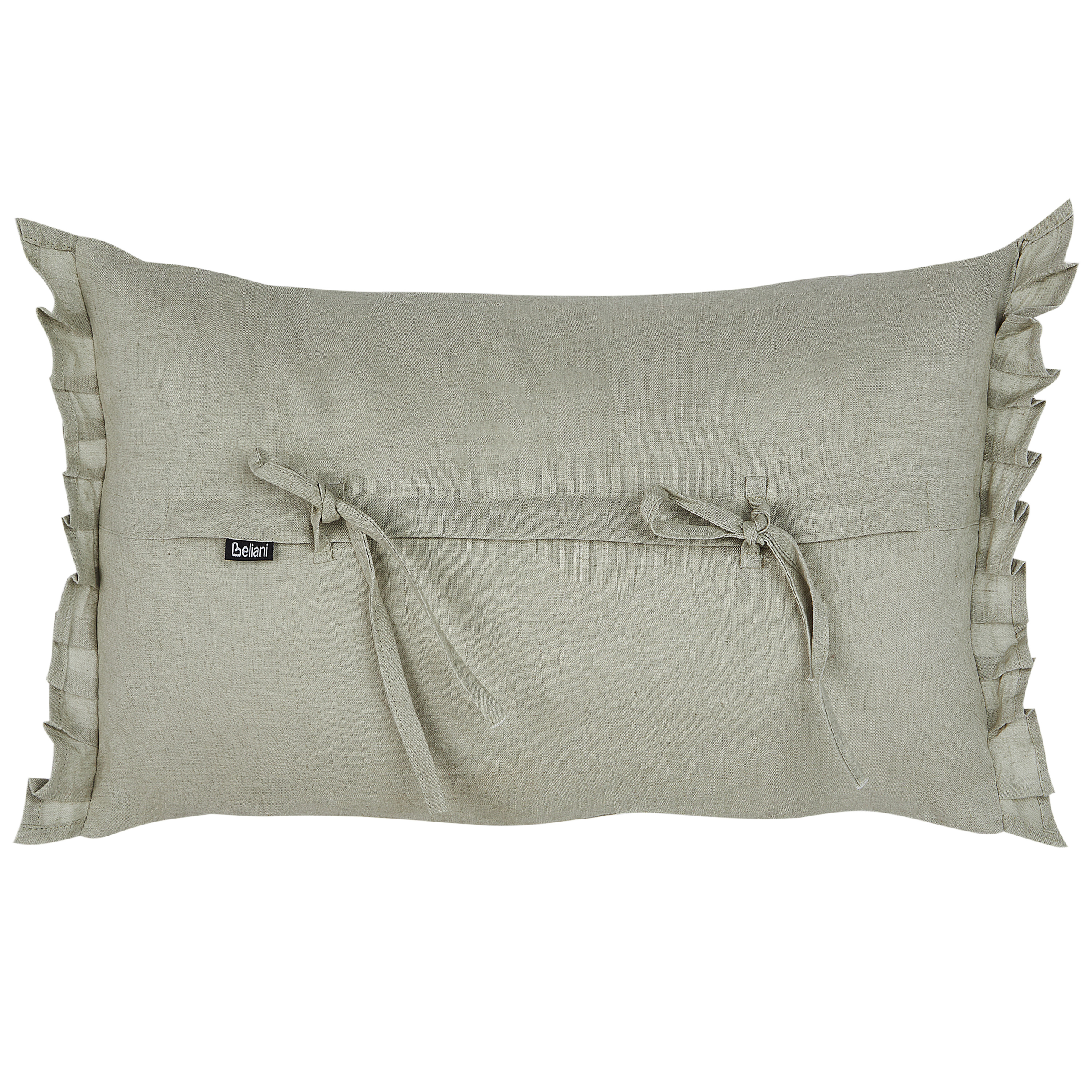 Coussin décoratif Lin Gris clair SASSAFRAS - Beliani - Imagen 4