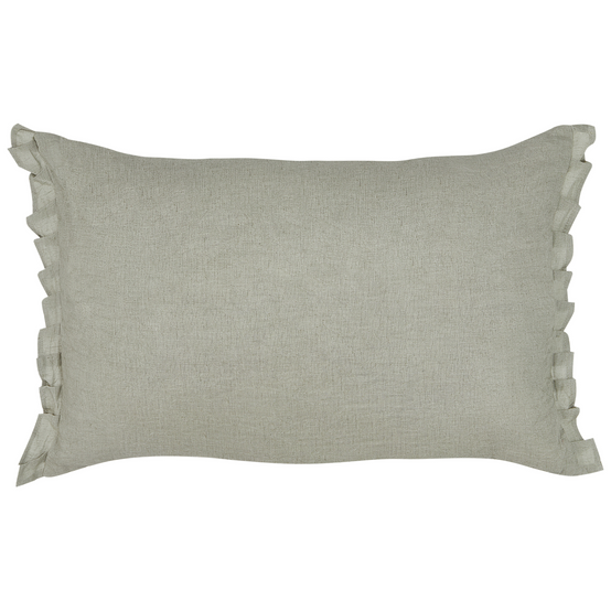 Coussin décoratif Lin Gris clair SASSAFRAS - Beliani - Image 3