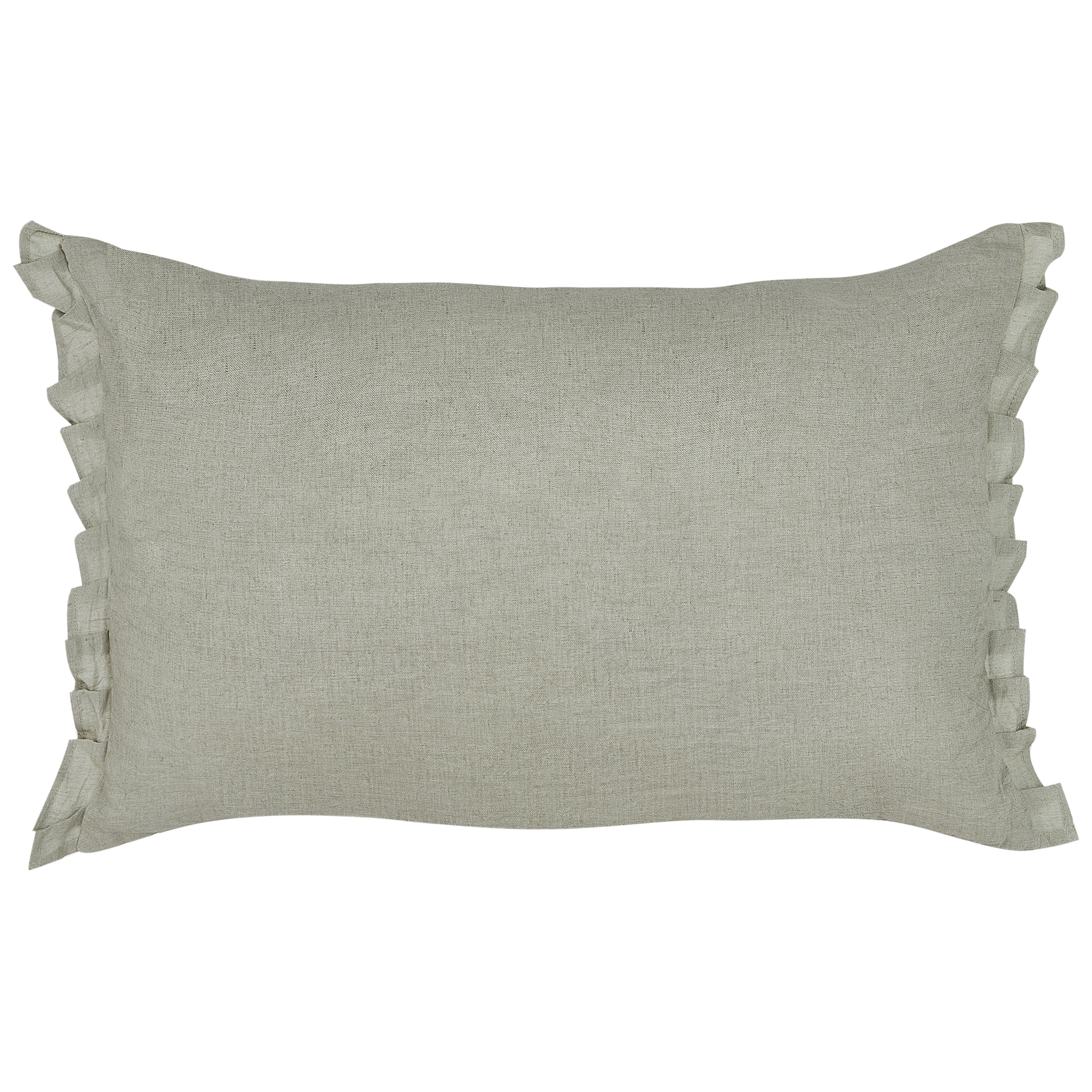 Coussin décoratif Lin Gris clair SASSAFRAS - Beliani - Imagen 3