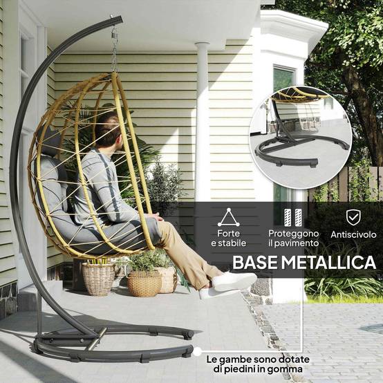 Fauteuil suspendu résine tressée pliable avec housse grand confort extérieur - ComfortXL Outdoor Living - Image 7
