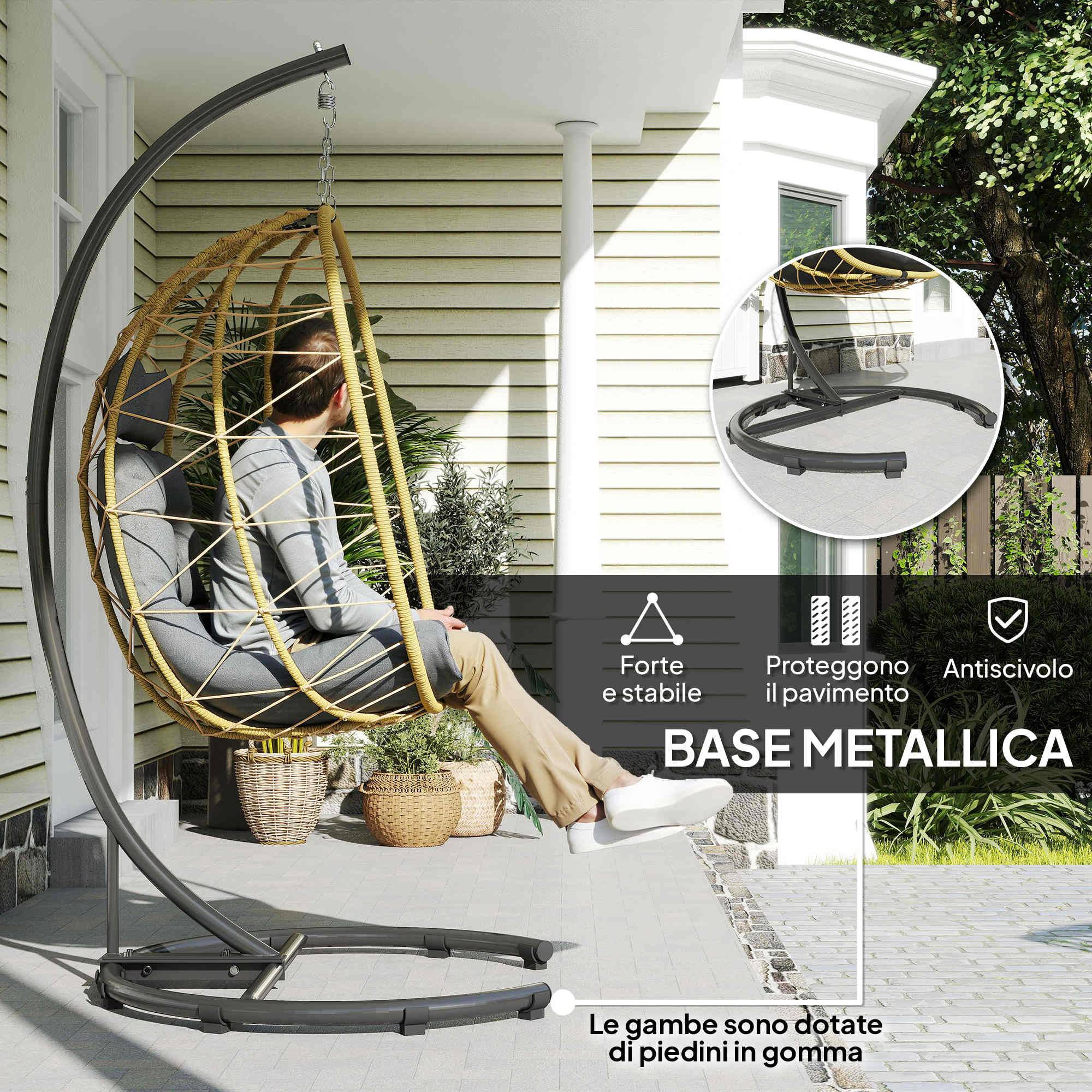 Fauteuil suspendu résine tressée pliable avec housse grand confort extérieur - ComfortXL Outdoor Living - Image 7