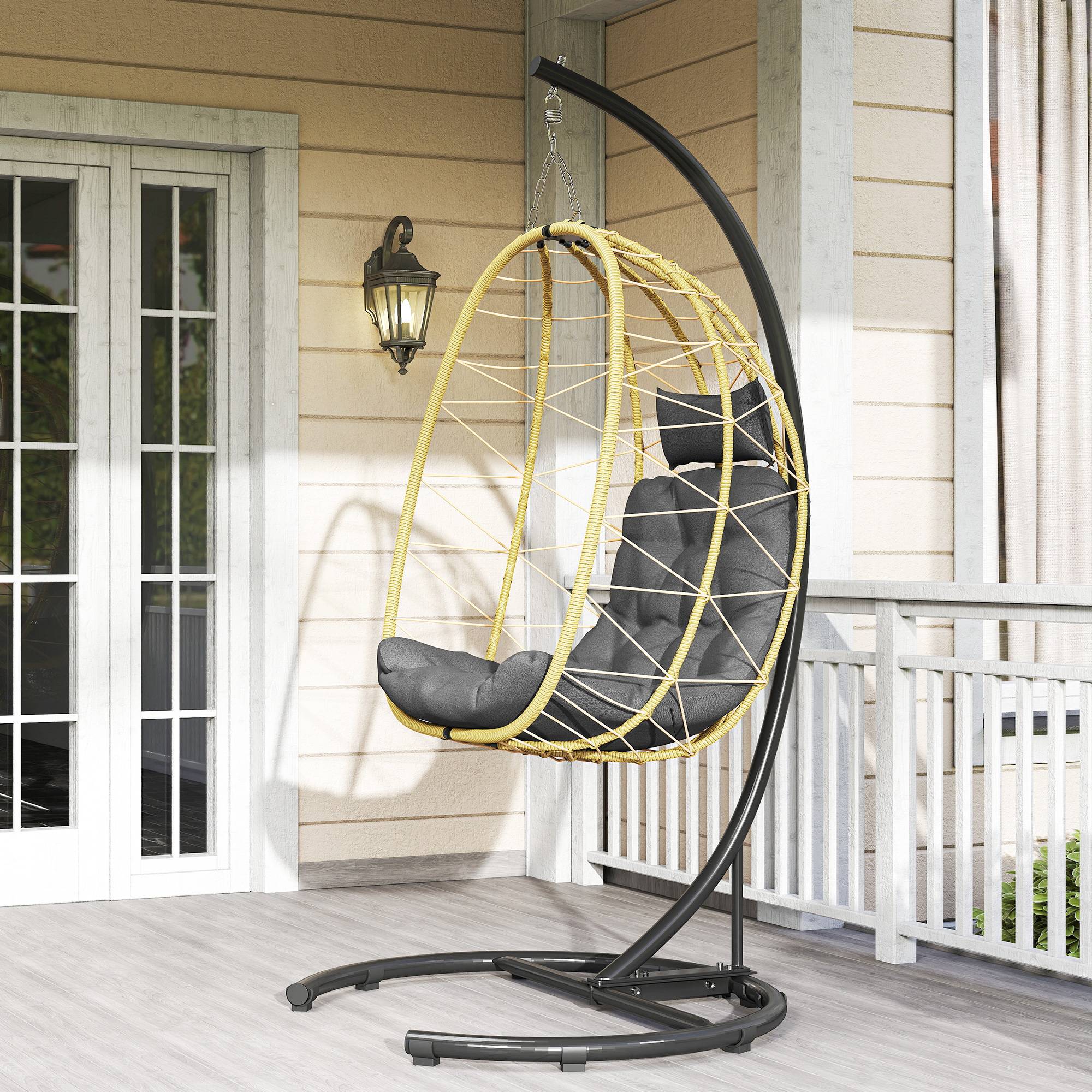 Fauteuil suspendu résine tressée pliable avec housse grand confort extérieur - ComfortXL Outdoor Living - Image 10