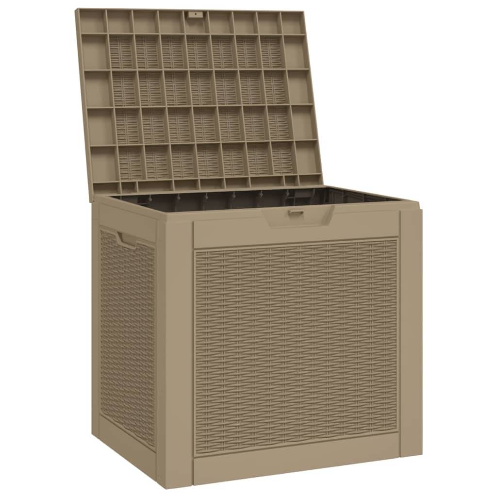 Boîte de rangement extérieure - Boîte de stockage de jardin marron clair 55,5x43x53 cm PP - Image 4