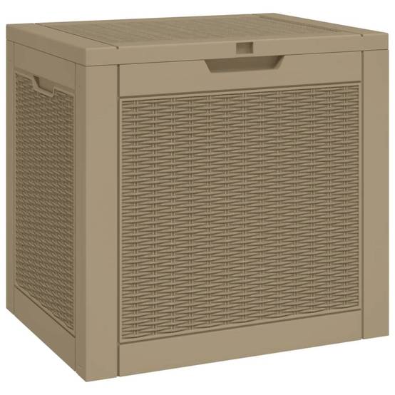 Boîte de rangement extérieure - Boîte de stockage de jardin marron clair 55,5x43x53 cm PP - Image 1