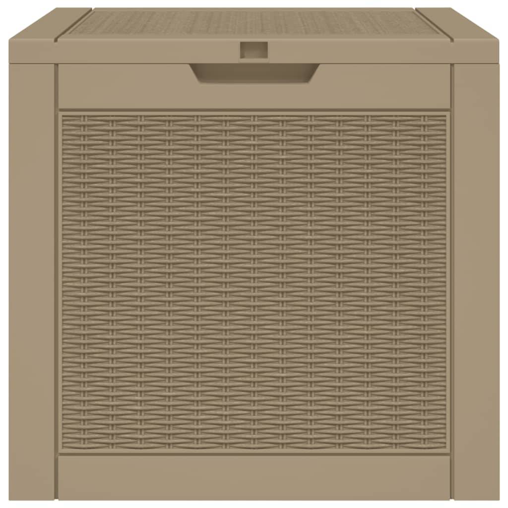Boîte de rangement extérieure - Boîte de stockage de jardin marron clair 55,5x43x53 cm PP - Image 5
