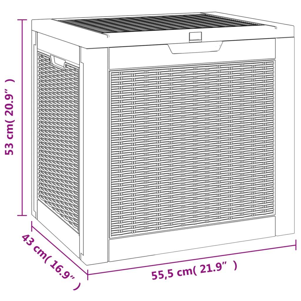 Boîte de rangement extérieure - Boîte de stockage de jardin marron clair 55,5x43x53 cm PP - Image 8