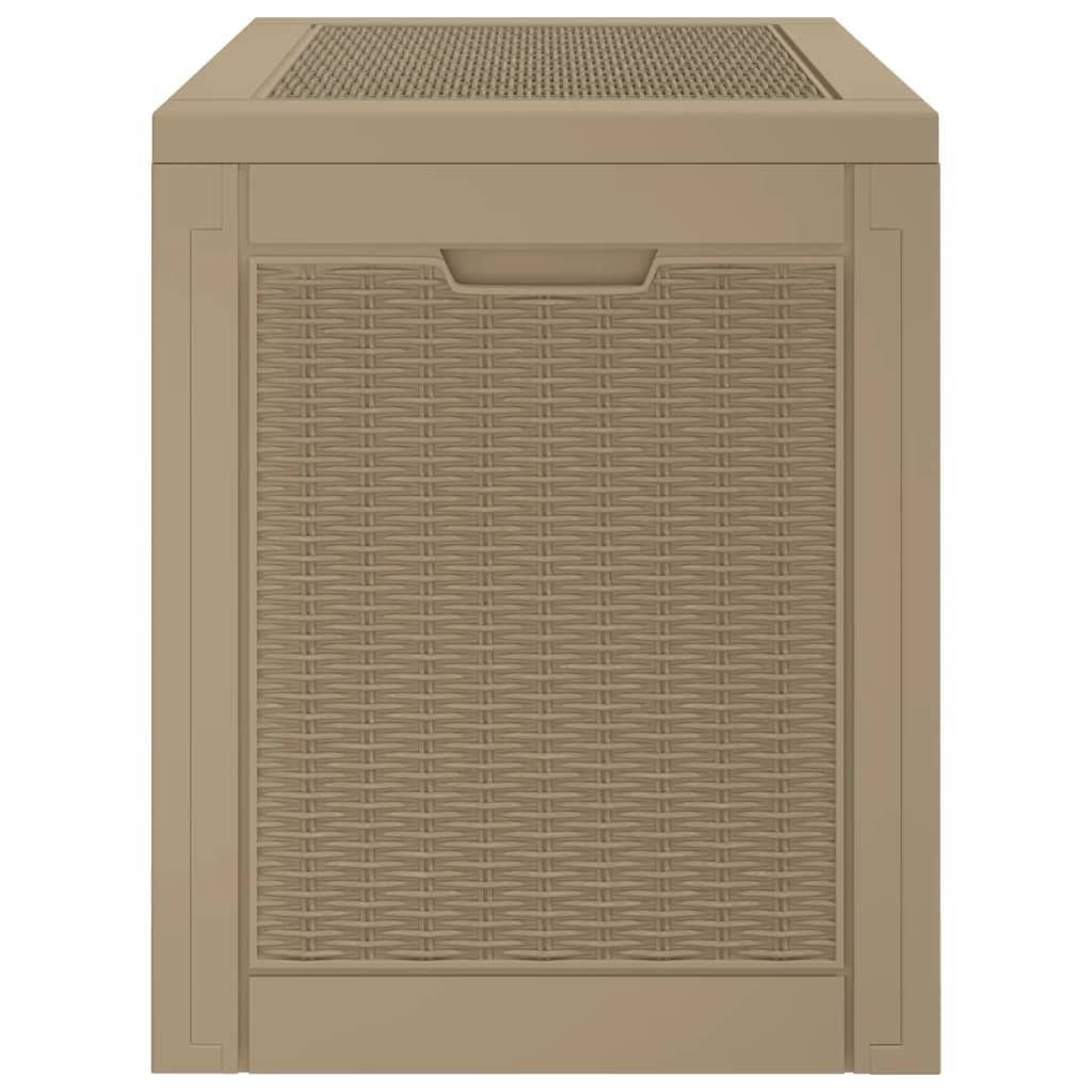 Boîte de rangement extérieure - Boîte de stockage de jardin marron clair 55,5x43x53 cm PP - Image 6
