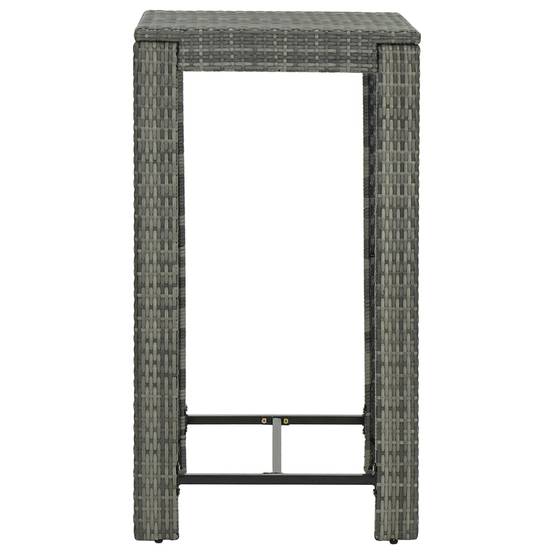 Ensemble de bar de jardin 3 pcs | Mobilier d'extérieur et coussins Résine tressée Gris Maison Chic - Image 9