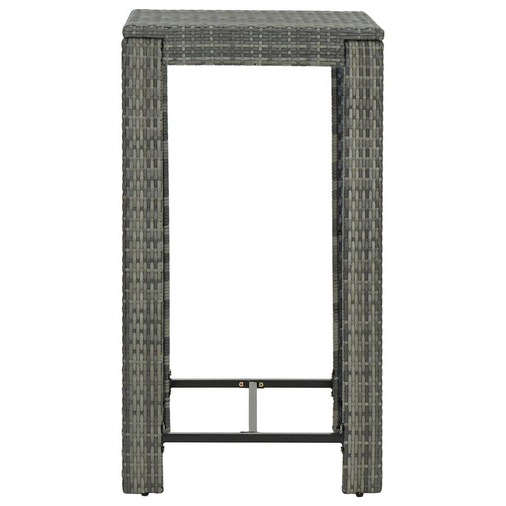 Ensemble de bar de jardin 3 pcs | Mobilier d'extérieur et coussins Résine tressée Gris Maison Chic - Image 9