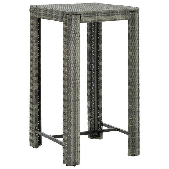 Ensemble de bar de jardin 3 pcs | Mobilier d'extérieur et coussins Résine tressée Gris Maison Chic - Image 8