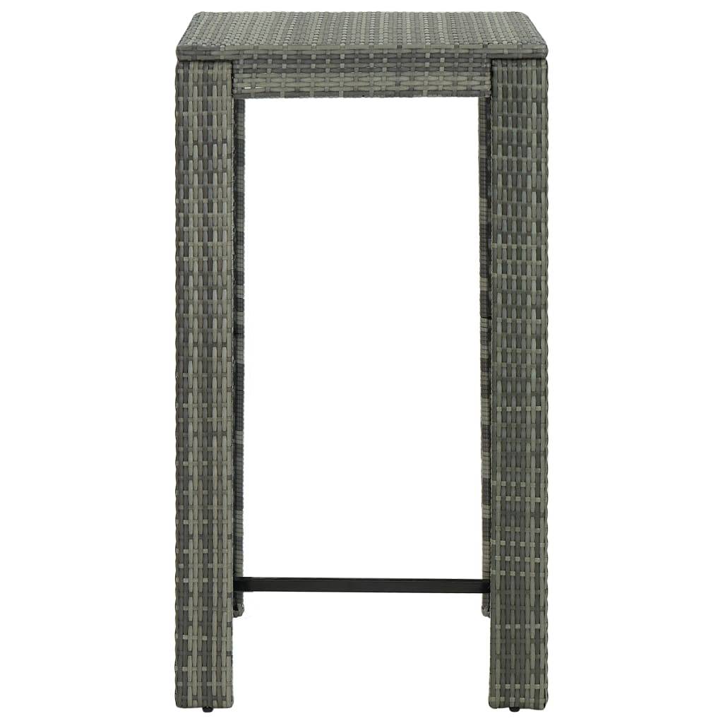 Ensemble de bar de jardin 3 pcs | Mobilier d'extérieur et coussins Résine tressée Gris Maison Chic - Image 10