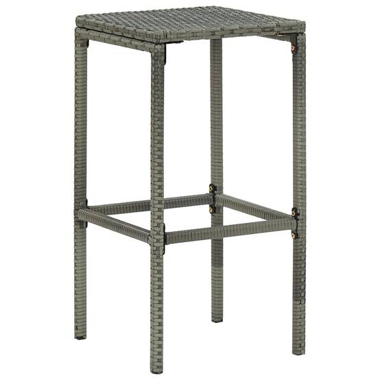 Ensemble de bar de jardin 3 pcs | Mobilier d'extérieur et coussins Résine tressée Gris Maison Chic - Image 5