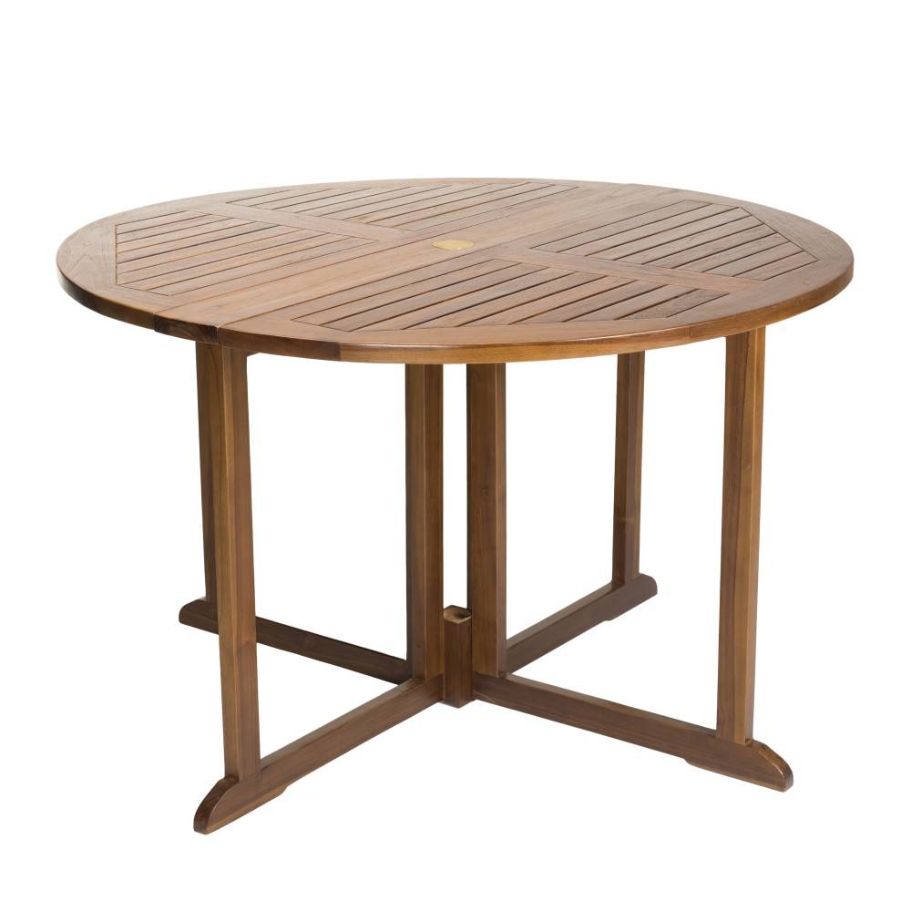 Macabane - MAEVA - Ensemble de jardin bois teck huilé table rabats + 4 chaises - Imagen 3